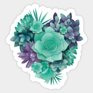 Succulent Love I // heart Sticker